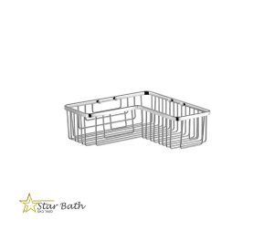 מדף רשת פינתית למקלחת ניקל מבריק