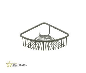 מדף רשת למקלחת מעוגלת פינתית לשמפו גרפיט