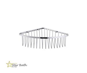 רשת פינתית גבוהה מעוגלת לקיר מקלחת ניקל מבריק