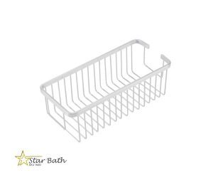 מדף רשת מלבנית למקלחת 30 ס"מ לבן