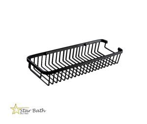 מדף רשת מלבנית למקלחת 30 ס"מ שחור מט