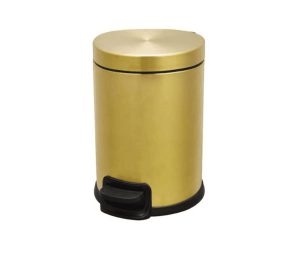 פח אשפה עגול 3 ליטר זהב מט סגירה שקטה