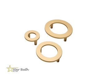 ידית כפתור בגוון זהב מוברש קוטר, 100 52,80 מ"מ