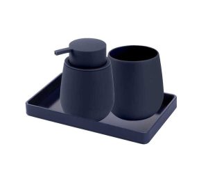 סט דיספנסר כוס ומגש לינדו כחול