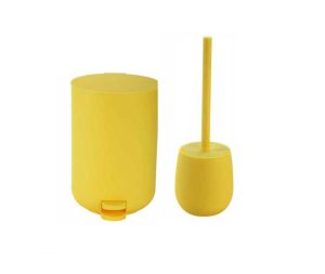 סט פח ומברשת אסלה לינדו צהוב