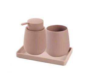 סט דיספנסר כוס ומגש לינדו ורוד עתיק