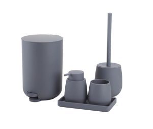 סט אביזרי אמבטיה לינדו בגוון אפור