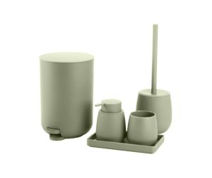 סט אביזרי אמבטיה לינדו בגוון ירוק פיסטוק