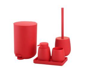 סט אביזרי אמבטיה לינדו בגוון אדום