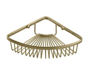 רשת מעוגלת פינתית למקלחת בגוון ברונזה