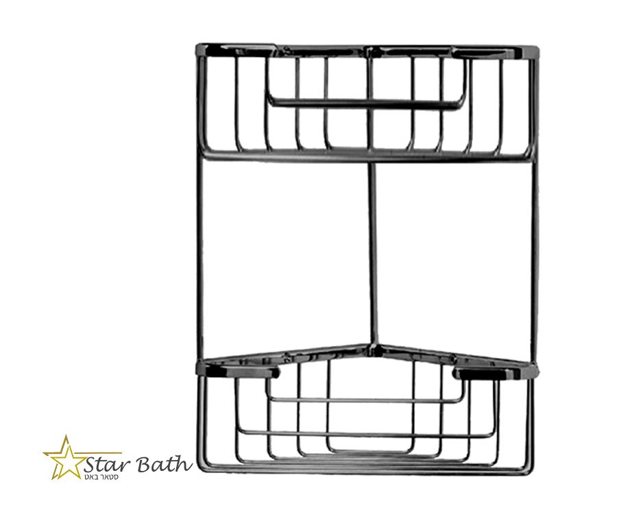 רשת דו קומתית מפוארת לקיר מקלחת שחור מט