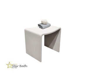 ספסל קוריאן דגם סטייסי מקומר בגוון לבן