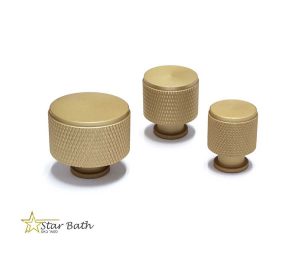 ידיות כפתור למגירות וארונות ב-3 גדלים זהב מט