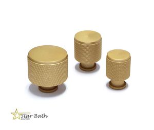 ידיות כפתור לארונות ומגירות פליז מט ב-3 גדלים