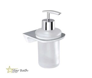 דיספנסר לסבון נוזלי לקיר האמבטיה מסדרת RIVER בגוון כרום