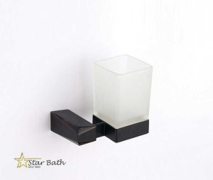 כוס למברשות שיניים לקיר מסדרת STONE שחור