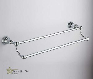 מוט כפול למגבת 60 ס״מ לאמבטיה Lagona ניקל