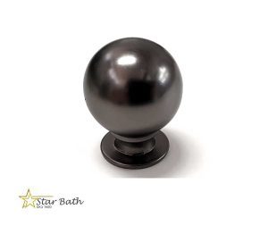 ידית כפתור עגול לארון מטבח אפור גרפיט