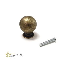 ידית כפתור עגול לארון מטבח פליז עתיק