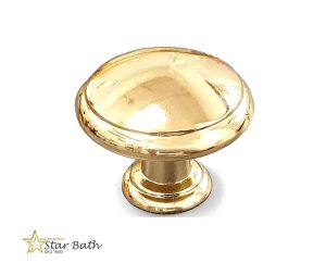 ידית כפתור לריהוט עגול זהב מבריק