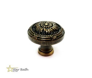 ידית כפתור למגירות עגול ברונזה