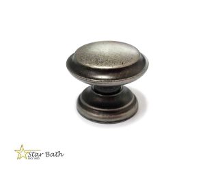 ידיות כפתור למגירות עגול כסף מושחר