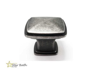 ידית כפתור מרובע דגם כסף עתיק