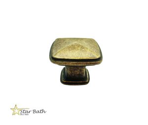 ידית כפתור מרובע פליז עתיק