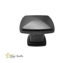 ידית כפתור מרובע שחור עתיק