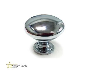 ידית כפתור לארון עגול ניקל מבריק