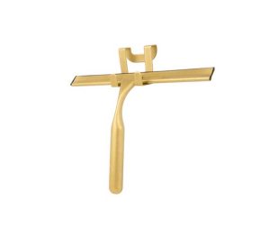 מגב למקלחון זהב עם מתלה ללא קידוח