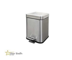 פח אשפה מרובע 3 ליטר ניקל מוברש סגירה שקטה