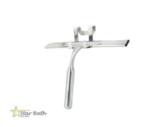 מגב למקלחון ניקל מבריק עם מתלה ללא קידוח