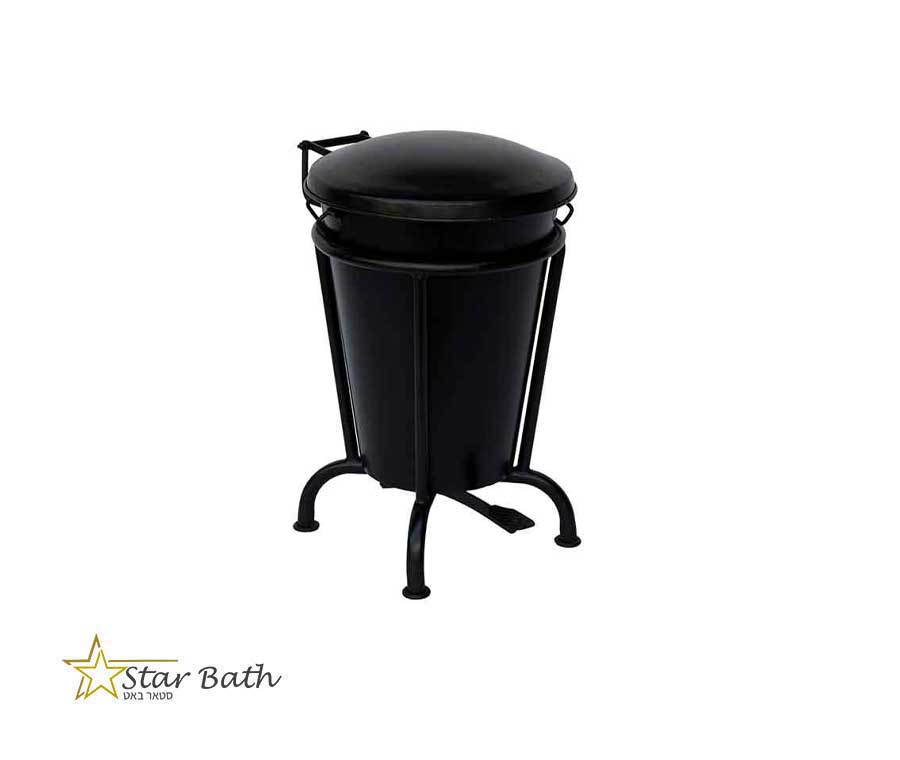 פח אשפה וינטג' בגוון שחור