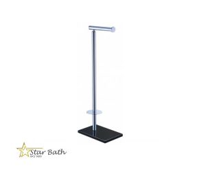 מתקן לנייר טואלט ונייר רזרבי ניקל עם זכוכית שחורה