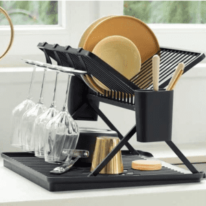 מתקן לייבוש כלים מתקפל, גדול - שחור Brabantia