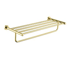 מדף מגבות לאמבטיה מסדרת LEO בגוון זהב מט 60 ס״מ