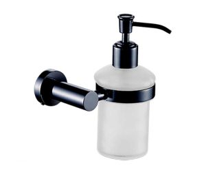 מתקן לסבון נוזלי לקיר האמבטיה מסדרת LEO בגוון שחור מט