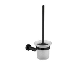 מברשת אסלה עגולה לקיר מסדרת LEO בגוון שחור מט