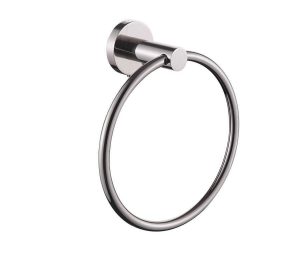 מתלה טבעת למגבת פנים מסדרת LEO בגוון ניקל מוברש