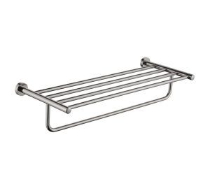 מדף מגבות לאמבטיה מסדרת LEO ניקל מוברש 60 ס״מ