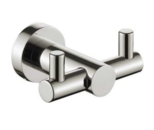 קולב זוגי לתליית מגבות אמבטיה מסדרת LEO ניקל מוברש