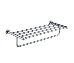 מדף מגבות לאמבטיה מסדרת LEO ניקל מבריק 60 ס״מ