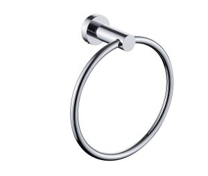 מתלה טבעת למגבת פנים מסדרת LEO בגוון ניקל מבריק