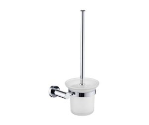 מברשת אסלה עגולה לקיר מסדרת LEO בגוון ניקל מבריק