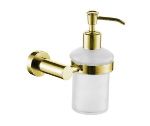 מתקן לסבון נוזלי לקיר האמבטיה מסדרת LEO בגוון זהב מט