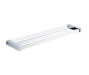 מוט כפול למגבות אמבטיה 60 ס״מ מסדרת ROME בגוון ניקל מבריק