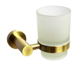 כוס עגולה למברשות שיניים לקיר מסדרת LEO ברונזה