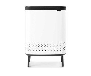 BO סל כביסה מחולק 45+45 ליטר, לבן