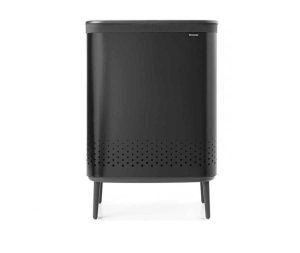 BO סל כביסה מחולק 45+45 ליטר, שחור מט